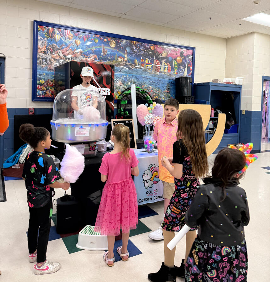 Cotton candy school party setup with popcorn slushy NH Cotton candy school party setup with popcorn slushy NH